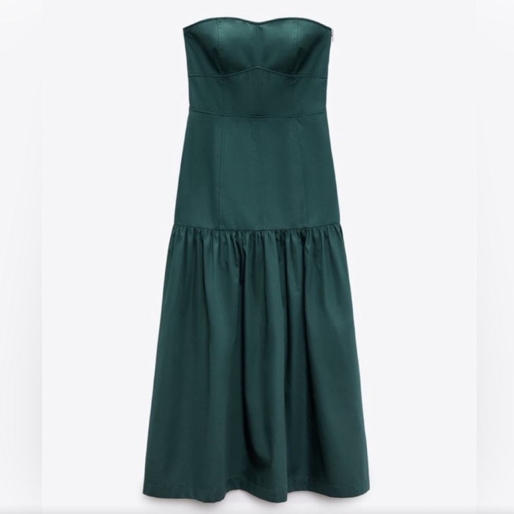 Zara green dress , never worn, size s